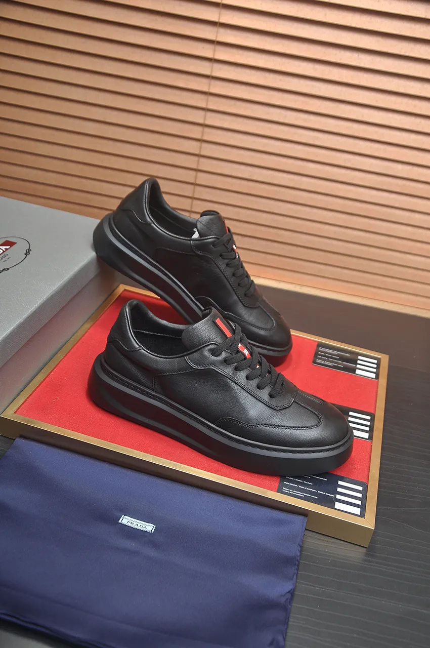 Men's shoes 💰520💶[PRADA] Top original, new season, high quality original goods, top high mercerized cowhide combined with original breathable fabric + imported glue, imported stretch fabric inside with original cowhide feet, original thick outsole! Quality guaranteed! Code 38-45 (45 customized)
